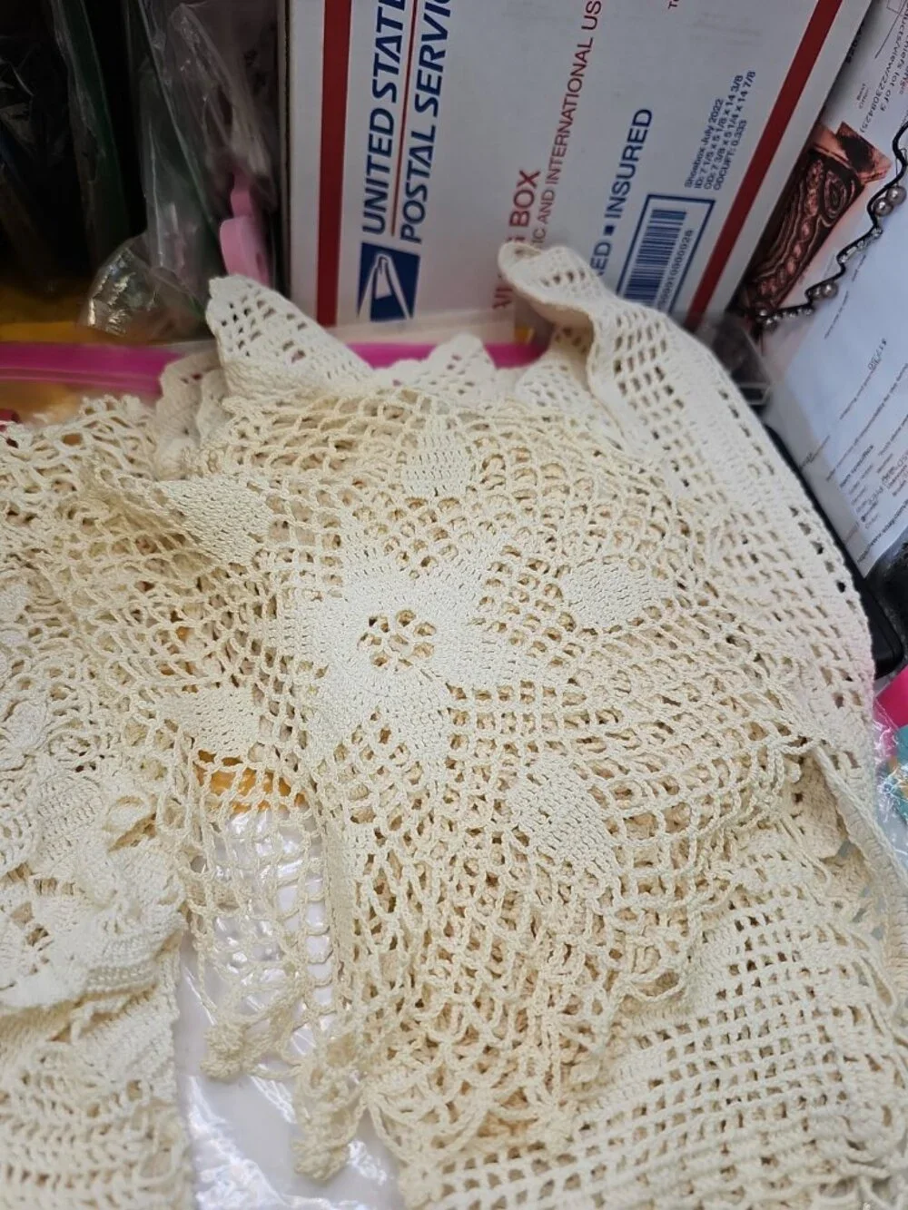 Doilies Lot Of  8 Openwork Off White Table Cover Crochet